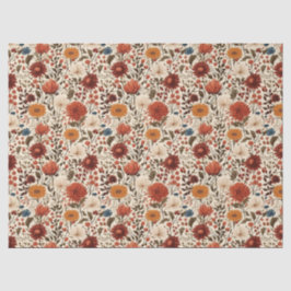 Moderne herfst Herfst Botanische Bloemen Tissuepapier