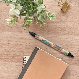 Moderne Herfst Herfst Kleuren Waterverf Monogram Zwarte Inkt Pen