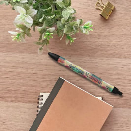 Moderne Herfst Herfst Kleuren Waterverf Monogram Zwarte Inkt Pen