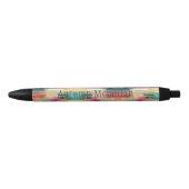 Moderne Herfst Herfst Kleuren Waterverf Monogram Zwarte Inkt Pen (Voorkant)