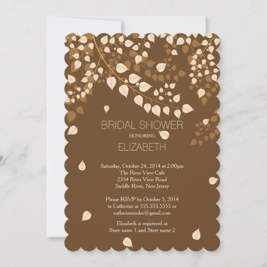 Moderne Herfst - herfst Leaf Bridal Shower-uitnodi Kaart (Voorkant)