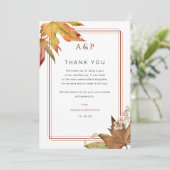 Moderne Herfst herfst Leaves Wedding bedankt je ka (Staand voorkant)