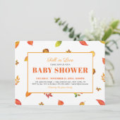 Moderne herfst/Herfst Uitnodiging tot Baby shower  (Staand voorkant)