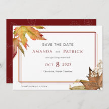 Moderne herfst herfst vertrekt tuinbruiloft