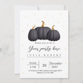 moderne herfst herfstgoud Zwart pompoen Wit Kaart (Voorkant)