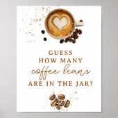 Moderne Herfst Hoeveel koffiebonen Baby showers Poster (Voorkant)