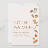 Moderne Herfst Housewarming Party Uitnodigen met b Kaart (Voorkant)
