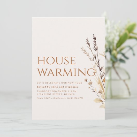 Moderne Herfst housewarming uitnodigen Kaart (Staand voorkant)
