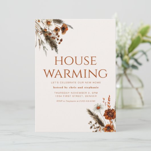 Moderne Herfst housewarming uitnodigen Kaart (Staand voorkant)