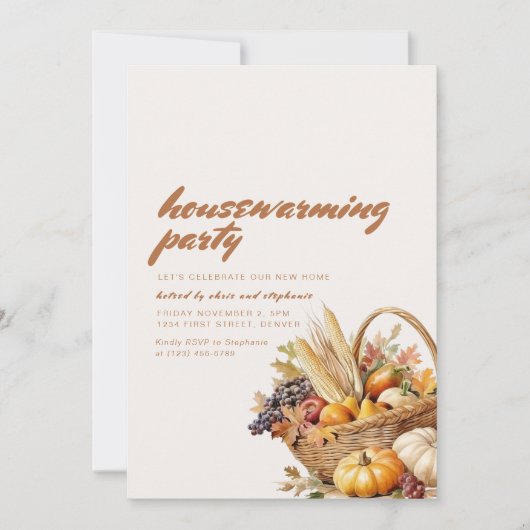 Moderne Herfst housewarming uitnodigen Kaart (Voorkant)