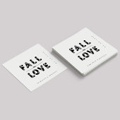 Moderne Herfst in liefde | Zwart-wit bruiloft Servet