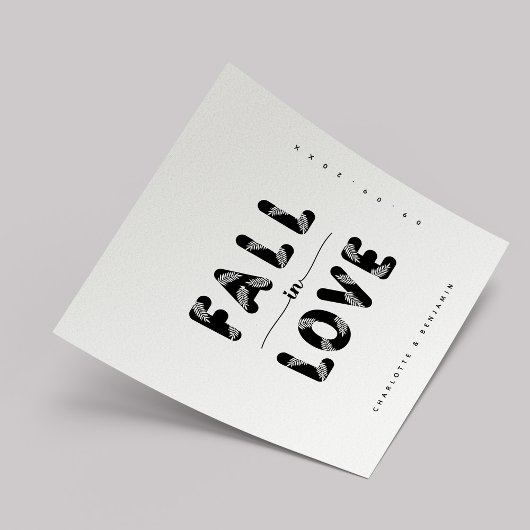 Moderne Herfst in liefde | Zwart-wit bruiloft Servet