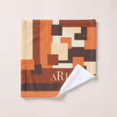 Moderne Herfst kleurenblok - Aangepast Bad Handdoek (Wasdoekje)