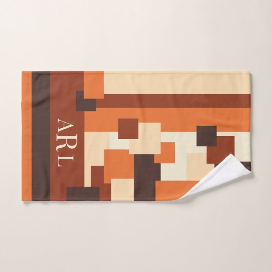 Moderne Herfst kleurenblok - Aangepast Bad Handdoek (Handdoek)