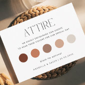 Moderne Herfst Kleurenpalet Bruiloft Gast Kleding Informatiekaartje