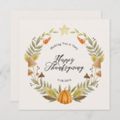 Moderne Herfst Krans Thanksgiving Kaart (Voorkant / Achterkant)