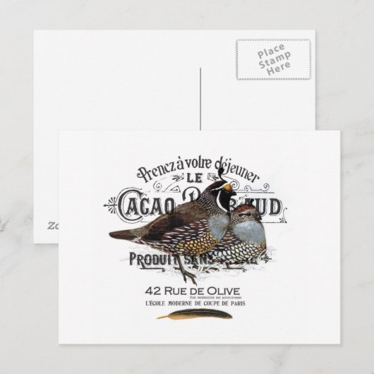 moderne  herfst kwartel briefkaart (Voorkant / Achterkant)