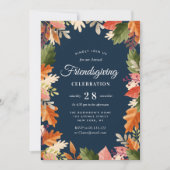 Moderne herfst laat navy vrienden vieren kaart (Voorkant)