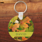 Moderne herfst laat sleutelring achter sleutelhanger (Voorkant)