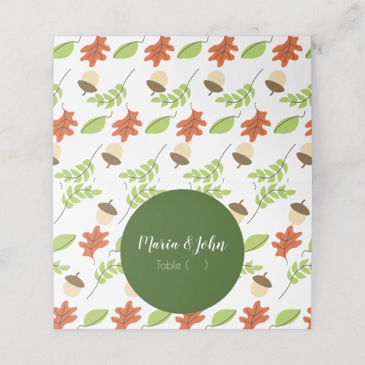 Moderne herfst leest Acorn Pattern repesal Plaatskaartje (Buitenkant ongevouwen)