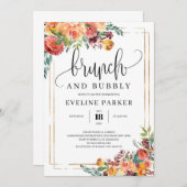 Moderne Herfst marigold brunch abd bubbuluitnodigi Kaart (Voorkant / Achterkant)