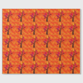 Moderne herfst met roze en Oranje structuur Cadeaupapier (Vlak)