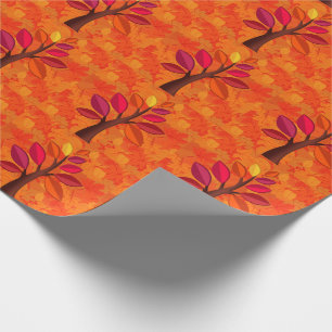 Moderne herfst met roze en Oranje structuur Cadeaupapier