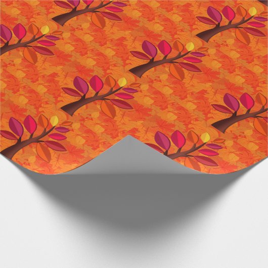 Moderne herfst met roze en Oranje structuur Cadeaupapier (Hoek)
