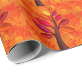 Moderne herfst met roze en Oranje structuur Cadeaupapier (Rol Hoek)