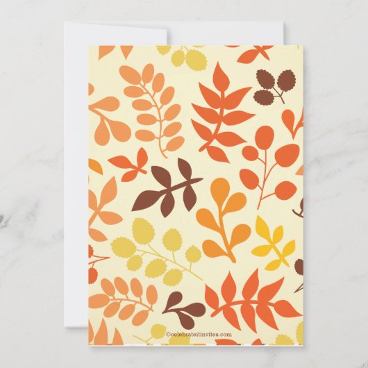 Moderne Herfst najaar — Grote bridale doucheuitnod Kaart (Achterkant)