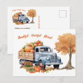 Moderne herfst, najaar, pompoen, Thanksgiving Briefkaart (Voorkant / Achterkant)