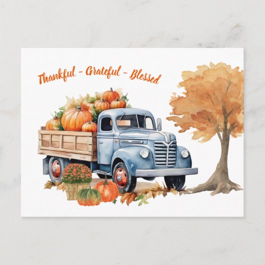 Moderne herfst, najaar, pompoen, Thanksgiving Briefkaart (Voorkant)