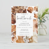 Moderne Herfst Neutraal Bloemen Lijst Bruidsbrunch Kaart (Staand voorkant)