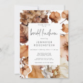 Moderne Herfst Neutraal Bloemen Lijst Bruidslunch Kaart (Voorkant)