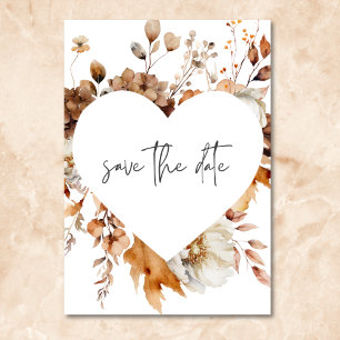 Moderne Herfst Neutral Floral Lijst Wedding Save The Date