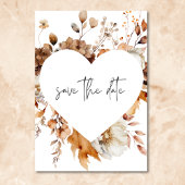 Moderne Herfst Neutrale Bloem Frame Bruiloft Save The Date