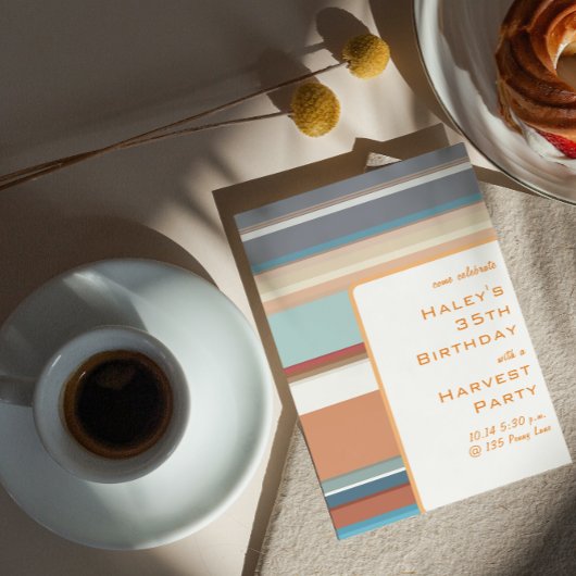 Moderne Herfst Oogst 35e Verjaardag Kleurrijke Str Kaart