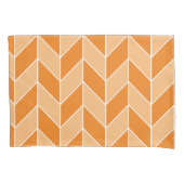 Moderne herfst Oranje perzik visgraat Chevron Kussensloop (Voorkant-Links)