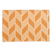 Moderne herfst Oranje perzik visgraat Chevron Kussensloop (Voorkant-Rechts)