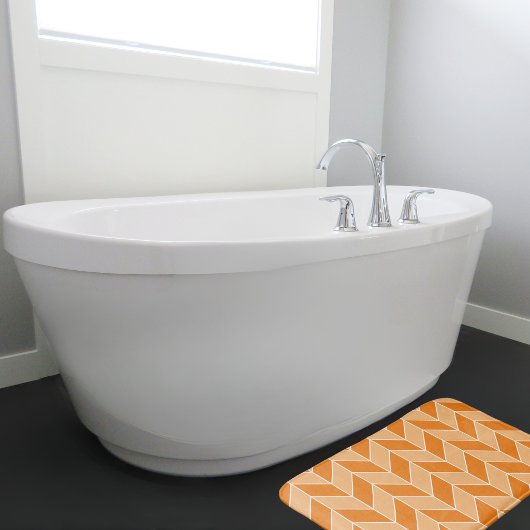 Moderne herfst oranje perzik visgraatpatroon badmat