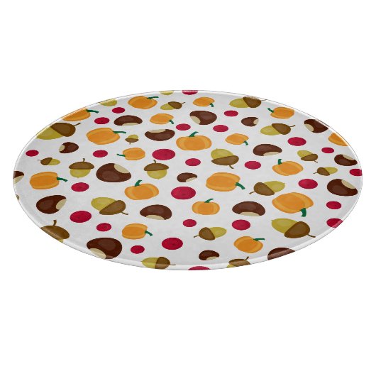 Moderne Herfst pomkin Berries Acorns Snijplank (Hoek)