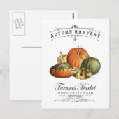 moderne  herfst, pompoen en pompoen briefkaart (Voorkant / Achterkant)