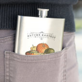 moderne herfst, pompoen en pompoen heupfles (Voorbeeld)