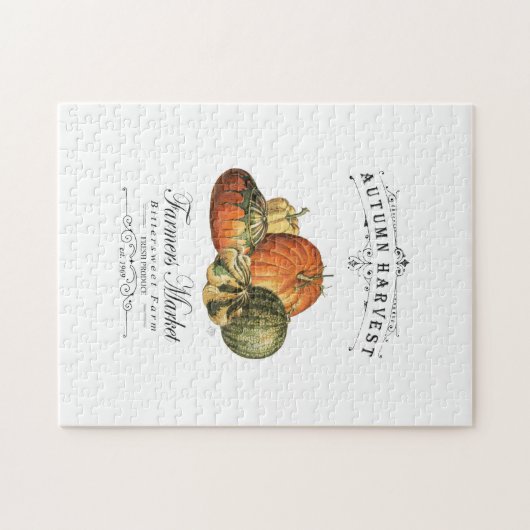 moderne herfst, pompoen en pompoen legpuzzel (Horizontaal)