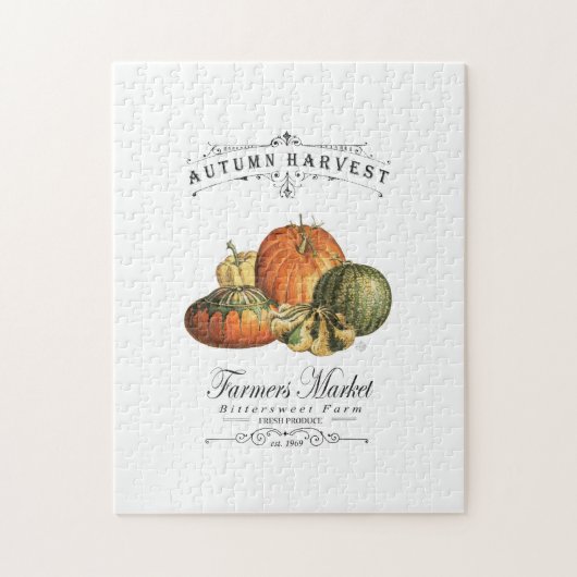 moderne  herfst, pompoen en pompoen legpuzzel (Verticaal)