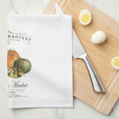 moderne  herfst, pompoen en pompoen theedoek (Quarter Fold)