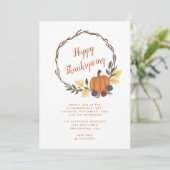 Moderne herfst pompoen met grote Thanksgiving Kaart (Staand voorkant)