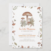 Moderne herfst Porcini paddenstoel Bos verjaardag Kaart (Voorkant)