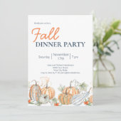 Moderne Herfst Pumpkin-uitnodiging voor binnenpart Kaart (Staand voorkant)