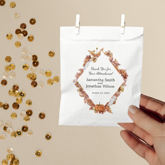 Moderne Herfst Sinaasappel BOHO bruiloft Bedankzakje